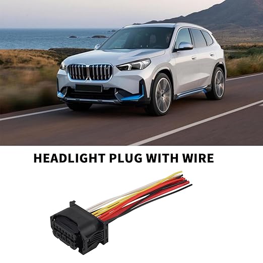 MUNIK 2PCS Headlight Cable Repair Kit Headlight Plug for BMW 5 6 7 Series 528i 535i 640i 650i 730i 740i Replace# 6925638DX 61