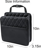 LXUNYI Car Seat Organizer,2 Pack Waterproof Pu Leather Backseat Car Organizer and Storage Bag Foldable Universal Hanging Car Seat Back Organizers for Kids & Adults Car Travel Accessories（Black）