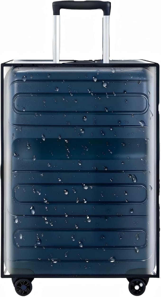 30 Inch Clear PVC Luggage Cover, Waterproof Suitcase Protector with Tag Pocket, Reusable Dustproof Travel Cover for 30” Check