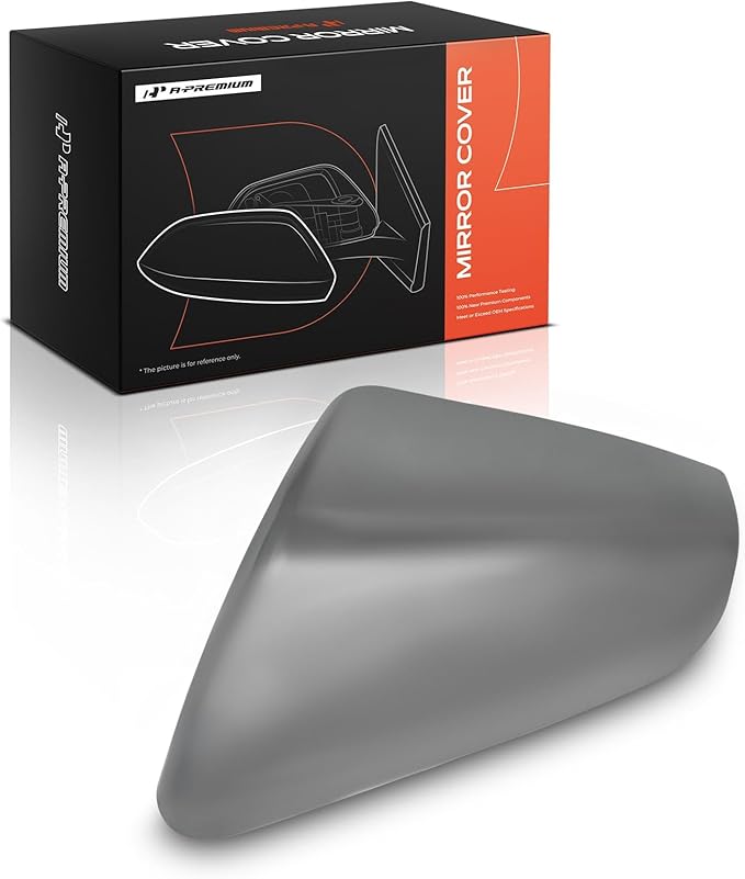 A-Premium Driver Side Rearview Mirror Cover Cap - Compatible with Chevy Chevrolet Equinox & GMC Terrain, 2018 2019 2020 2021 2022 2023 2024 - Chrome