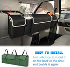 Car Trunk Organizer with Lid, Large Waterproof Vehicle Backseat Hanging Storage Bag with 4 Pockets & Adjustable Straps, Colla