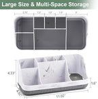 GFWARE Marble Bathroom Countertop Organizer - Detachable 7 Slots Kids Electric Toothbrush and Toothpaste Holde Drainage for B