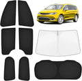 KUST Car Window Shades for Chrysler Pacifica 2017-2025 2026 Windshield Sun Shade Side Window Cover UV Block Privacy Protection Pacifica Accessories for Camping Blackout Rear Back Full Set 8PCS