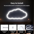 iNextStation 12V White LED Strip Lights 16.4FT/5M, IP65 Waterproof Silicone Neon Light Strip, Flexible Led Rope Lights for DIY, Cuttable, LED Light Strip for Bedroom, Indoor, Outdoor(with Plug)