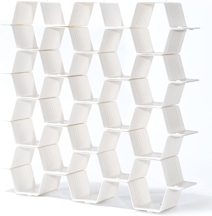 Honeycomb Drawer Divider Suitable for bedroom underwear Socks Cosmetic storage locker sorting 8-piece drawer organizer(White)