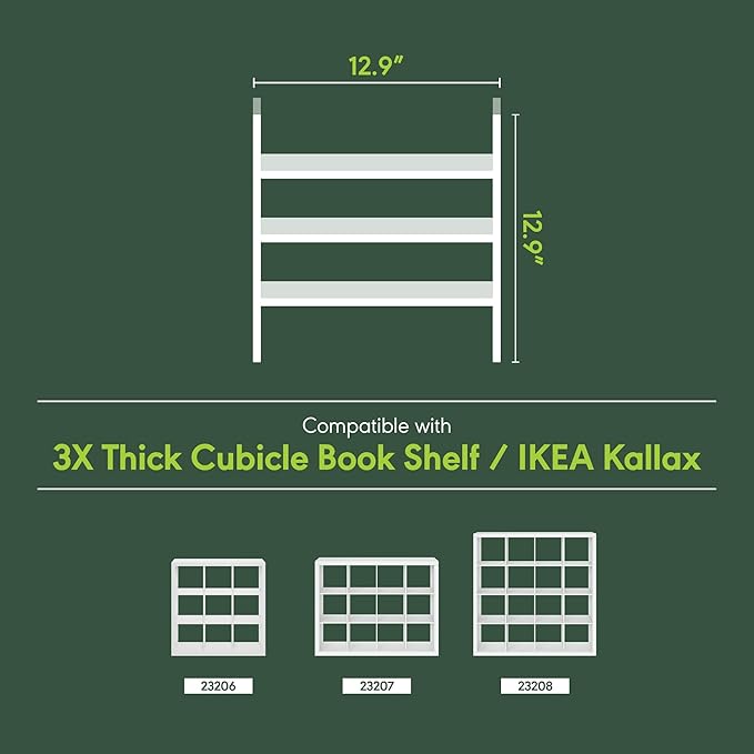 Furinno Cubicle Cube Insert, 3-Shelf Cube Organizer, 3-Tier Shelf Accessory, Fits into Furinno Triple Thick Cubes, IKEA Kalla