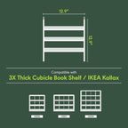 Furinno Cubicle Cube Insert, 3-Shelf Cube Organizer, 3-Tier Shelf Accessory, Fits into Furinno Triple Thick Cubes, IKEA Kalla