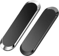 SALEX Flat Magnetic Phone Mounts 2 Pack. Black & Silver Cell Phone Holder for Car Dashboard, Truck. Universal Stick on iPad Wall Magnet Mount Kit for Tablets, Smartphones. Phone Car Mount for iPhone