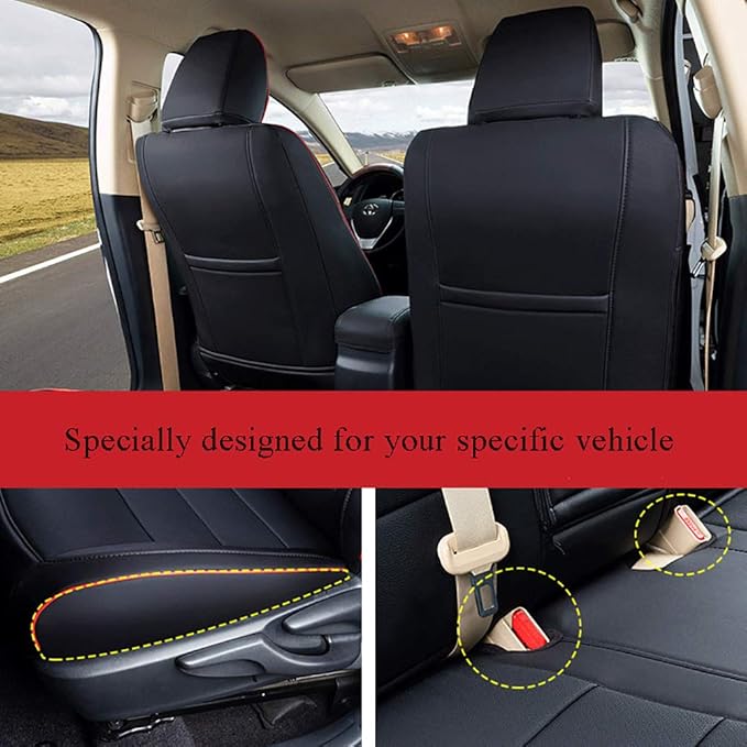 EKR Rav4 Seat Covers Custom Fit for Toyota Rav4 XLE,Platinum,Limited 2013-2018 & SE 2016-2018, Leather Car Seat Cover Full Se