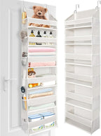 XATUS Over The Door Organizer, 6-Shelf Closet Hanging Storage with 13 Mesh Pockets, 55lbs Capacity Behind The Door Storage fo