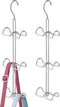 mDesign Metal Wire Over The Closet Rod Hanging Storage Organizer Hanger for Storing and Organizing Purses, Backpacks, Satchel