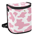 linqin Pink Cow Print Car Trash Can with Lid Leak Proof Car Trash Bag Waterproof Car Garbage Can, PolyesterTrash Bin Hanging for Minivan SUV Truck
