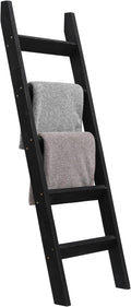 FUIN 5ft (58") Wood Blanket Ladder Living Room Decorative Wall Leaning Farmhouse Quilt Display Holder Storage Rustic Wooden T