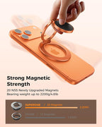 SUPERONE Magnetic Ring Holder for MagSafe Dual-Side Magnetics, Removable Gym Phone Grip with Kickstand for iPhone 17/16/15/14/13/12/ Series MagSafe Case All Phones Compatible with Magnetic Car Mount
