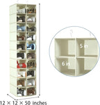 coastal rose Hanging Shoe Organizer for Closet, 20 Sections Hanging Closet Organizers and Storage Shelves, Space Saving Shoe 