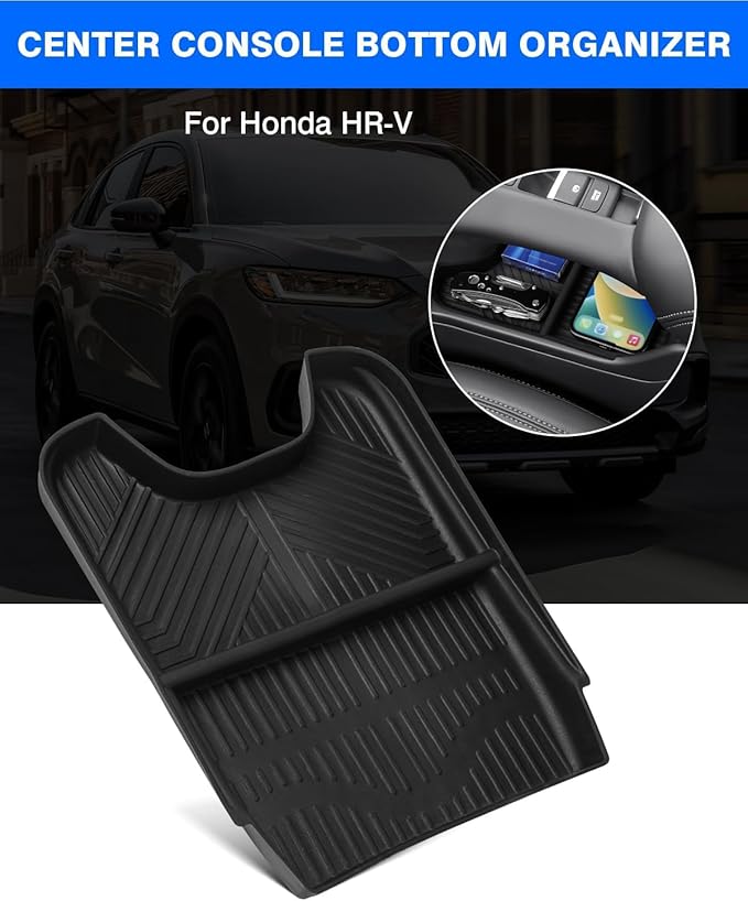 Autorder Lower Console Organizer Tray for 2023-2025 2026 Honda HRV Accessories - Center Console Bottom Storage Insert Tray - ABS Black