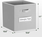 artsdi 11x11 storage cube bins (Set of 10) Foldable Fabric storage cubes with 10 Labels Window Cards & a Pen,11 inch cube sto