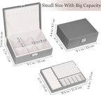 Jewelry Box for Women Girls, 2 Layers Jewelry Organizer Container with Lock, PU Leather Storage Case with Removable Tray, Jew