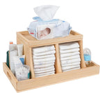 Diaper Caddy Organizer, Changing Table Organizer, Wooden Diaper Organizer for Nursery, Baby Diaper Storage Organizer with Rem