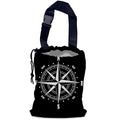 Compass Car Trash Bag,Hanging Drawstring Car Garbage Bag,Waterproof Canvas Car Back Seat Organizer with Adjustable Buckle,for Vehicles,SUVs,Camping,Road Trips