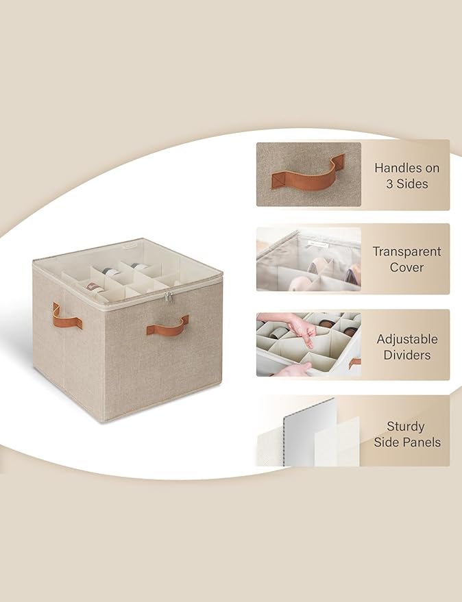 StorageWorks Under Bed Storage with Lid with Shoe Organizer for Closet