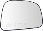 TRQ Passenger Side Mirror Glass with Backing Plate Clear Snap On Compatible with 2007-2012 Nissan Versa Sedan Hatchback NI132