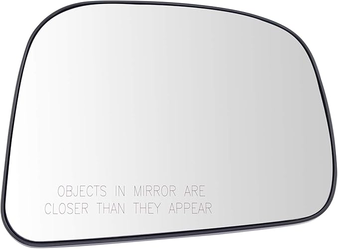 TRQ Passenger Side Mirror Glass with Backing Plate Clear Snap On Compatible with 2007-2012 Nissan Versa Sedan Hatchback NI132