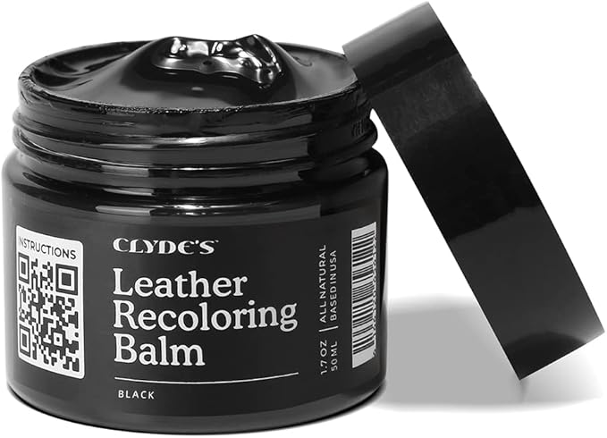 Clyde's™ Recoloring Balm | Non-Toxic Material Dye & Restorer for Furniture, Car Seats, & More | 23 Colors (Black, 50ML)
