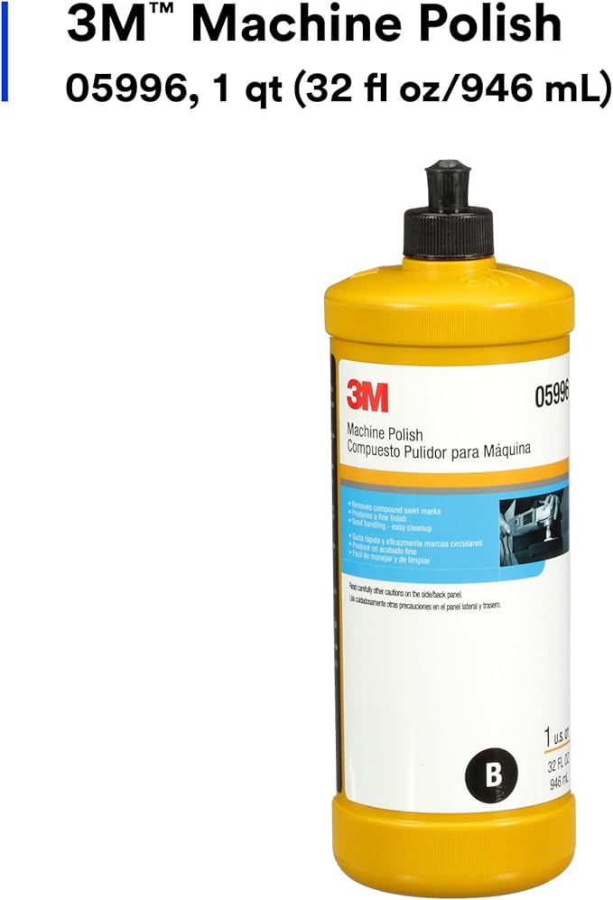 Perfect-It 3M Machine Polish, 05996, Easy Cleanup, Silicone Free, 1 qt (32 fl oz/946 mL)