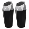 Car Trash Can Bin,Small Garbage Can with Lid,Automotive Cup Holder Mini Cars Trashcan,Portable Door Trash Cans,Car Essentials Gadgets Dustbin (2Pcs, Silver)
