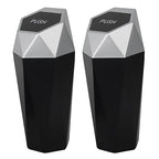 Car Trash Can Bin,Small Garbage Can with Lid,Automotive Cup Holder Mini Cars Trashcan,Portable Door Trash Cans,Car Essentials Gadgets Dustbin (2Pcs, Silver)
