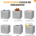 Criusia Large Storage Cubes, 13x13 Cube Storage Bins (Set of 10), Fabric Collapsible Storage Bins with Dual Handles, Foldable