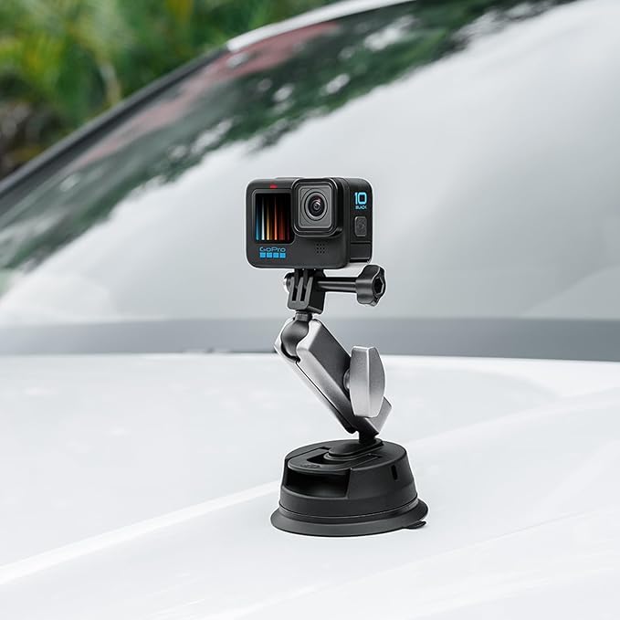 Suptig Suction Cup Mount, Car Camera Mount for Phone, Gopro, Canon, Nikon, Sony, Digital Cam, DJI Action 5 Pro, Insta360 X5/X4/X3, Insta360 Ace Pro, Suction Cup Camera Mount
