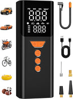 Tire Inflator Portable Air Compressor, 150PSI Cordless Air Pump for Car Tires with Auto Shut-Off, Portable Tire Pump for Car, Bike, Motorcycle and Balls