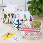 Foldable Storage Basket - Set of 6 Small Collapsible Canvas Containers Organizers with Handle for Home Decor or Storing Toys,
