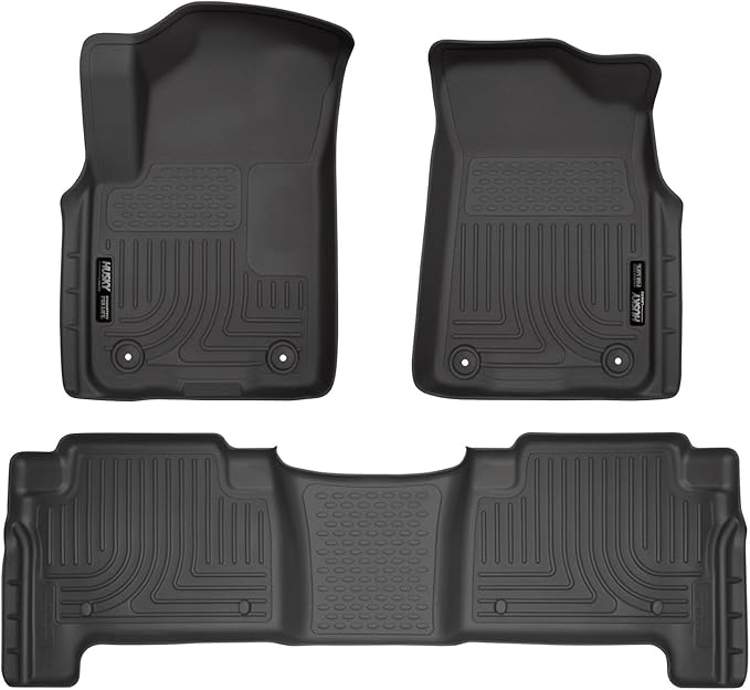 Husky Liners Weatherbeater Floor Mats | Fits 2019-2024 Infiniti QX80/Nissan Armada | Front & 2nd Row, 3-pc Black - 95671