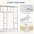 DUMOS Dresser for Bedroom, Storage Organizer with 9 Drawers, Chest of Drawers with Fabric Bins, Sturdy Metal Frame, Wood Tabl