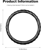 Ergocar Carbon Fiber Material Steering Wheel Cover Anti-Slip Breathable Sweat Absorbent Fashionable Sport Steering Wheel Sleeve for The Round Shape 15"（37.5-38cm）-Black Ripple