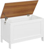 HOOBRO Toy Box, Retro Wooden Look Storage Chest with Safety Hinge, Entryway Storage Bench Supports 220 lb, 29.9 x 15.7 x 18.9