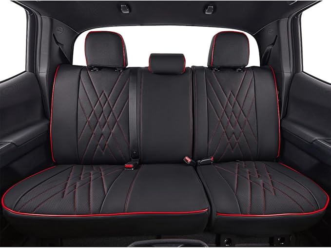 EKR Custom Fit Tacoma Rear Car Seat Covers for Select Toyota Tacoma (Petrol) 2024 2025 2026 Double cab SR,SR5,TRD Sport,TRD O