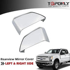 1 Pair Tow Mirror Chrome Cover Cap | For 2017-2024 Ford Super Duty F250 F350 F450 F550 Truck Accessories Replacement |
