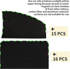 ZATOOTO 4 Pcs Car Window Cutains - Black Silk Magnetic Privacy Side Front Rear Protection Covers - Sun Shades Keeps Cooler for Kids Sleeping