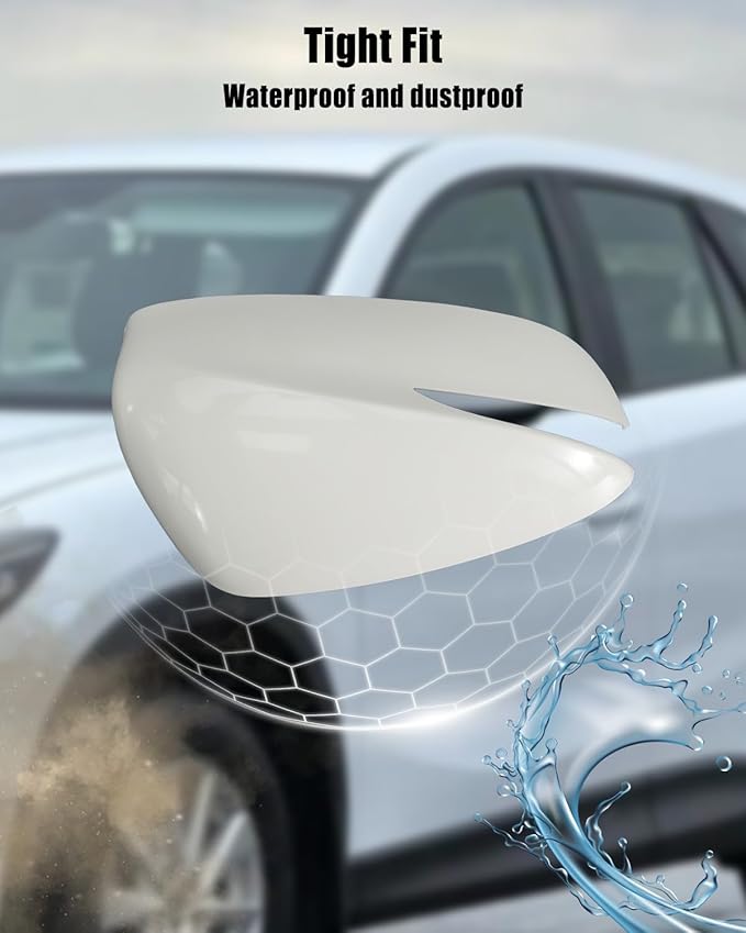 Rear View Mirror Cover Shell White Fit for Mazda CX-5 CX-3, Replace KR22-69-1N1-85 KR22691N185, Passenger Side