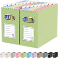 Oterri File Organizer Box, Portable Collapsible Cardboard File Folder Organizer with Handle for Letter Size Hanging Files, Do