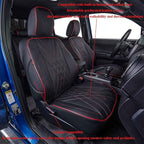 EKR Tacoma Front Car Seat Covers for Toyota Tacoma 2012 2013 2014 2015 (Regular Seats) Custom Leather Truck Seat Cover - Fron