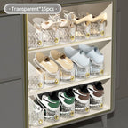 Shoe Slots Organizer, 15 Pack - Adjustable Shoe Stacker for Closet Storage, Clear Double Layer Space Saver, Durable and Stack
