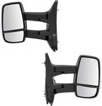 TRQ Driver & Passenger Side Mirror Set Power with Heat Compatible with 2015-2017 Ford Transit-150 Transit-250 Transit-350 Tra