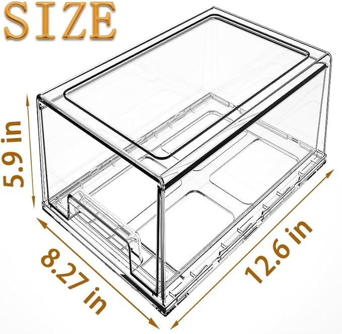 clear Drawer-Type Plastic Storage Box Bins Organizer，Family First Aid Kits Medicine cabinet Box Organizer,Closet ，Shelf，Ointm