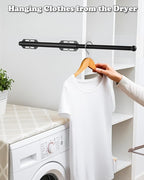 Valet Rod for Closet Pull Out, 12" Adjustable extending closet rod, Standard Retractable closet rod organization rack, Valet 