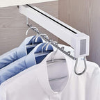 Pull Out Clothes Rail,Extendable Clothes Hanger Rail,Organizer Rack for Depth 14In/18In Wardrobe-White,35.6cm/14inch